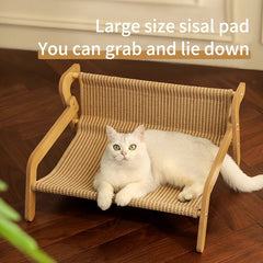 Cat Scratcher Hammock Linen Lounge Chair-3