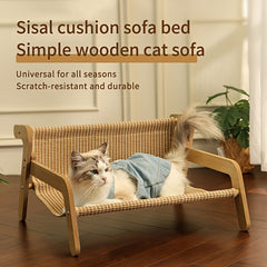 Cat Scratcher Hammock Linen Lounge Chair-1
