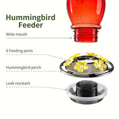 Ant-Moat Hummingbird Feeder with 6 Feeding Ports-2
