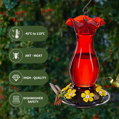 Ant-Moat Hummingbird Feeder with 6 Feeding Ports-1