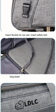 2-in-1 Cat Carrier with Wheels and Handle-4